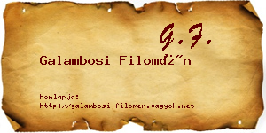 Galambosi Filomén névjegykártya